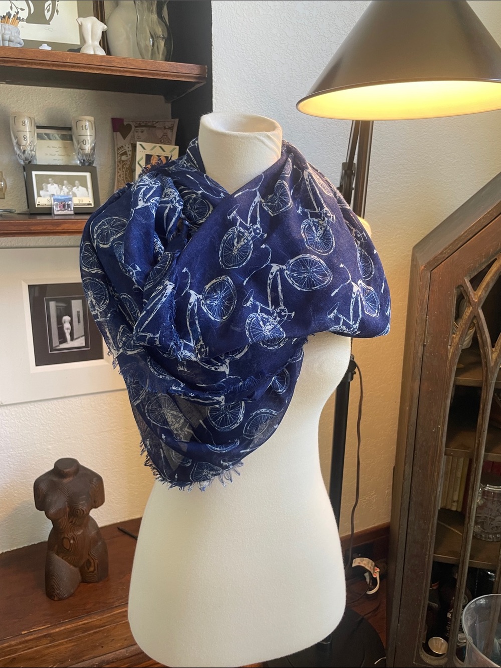Cooperative Oversized Infinity Scarf with Bicycle Print